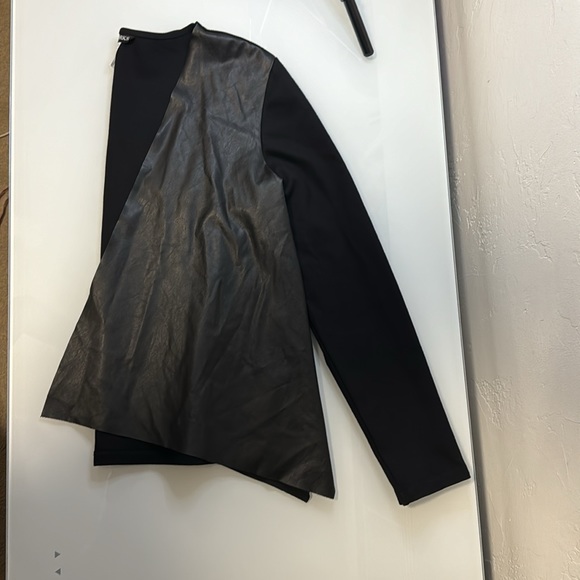 Soft Works black faux leather waterfall front jacket 10 - Picture 5 of 13